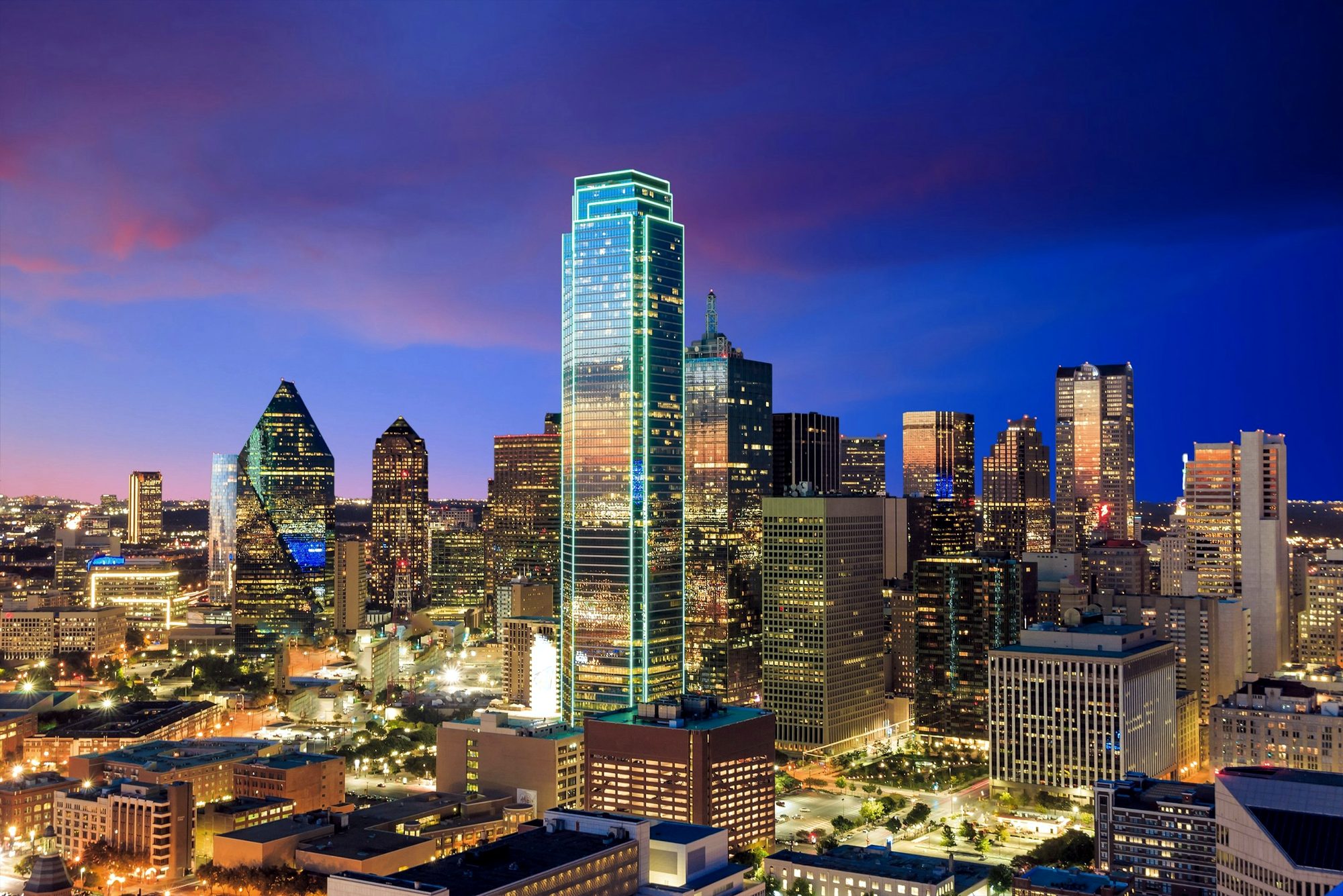 Downtown Dallas at night