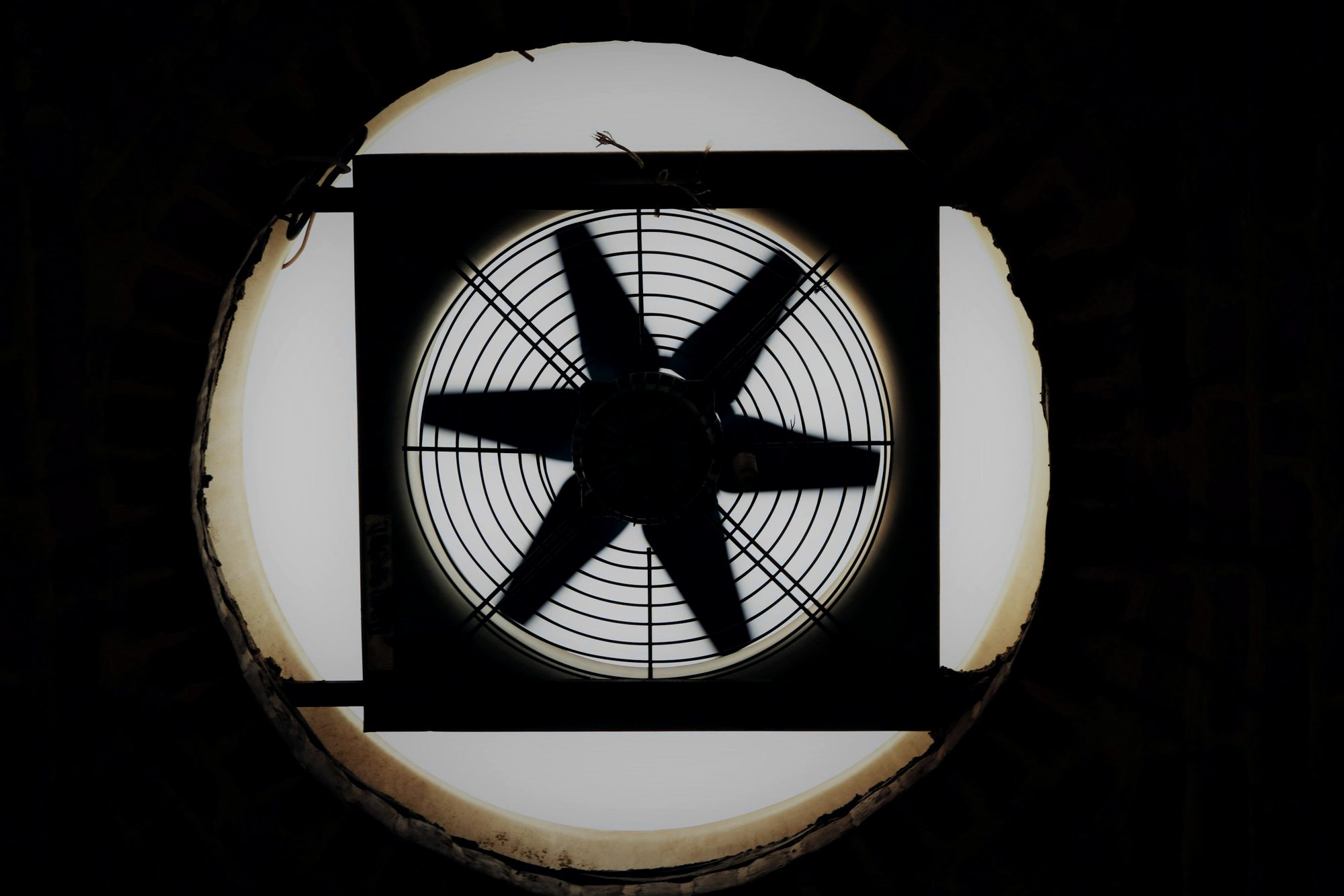 An industrial exhaust fan